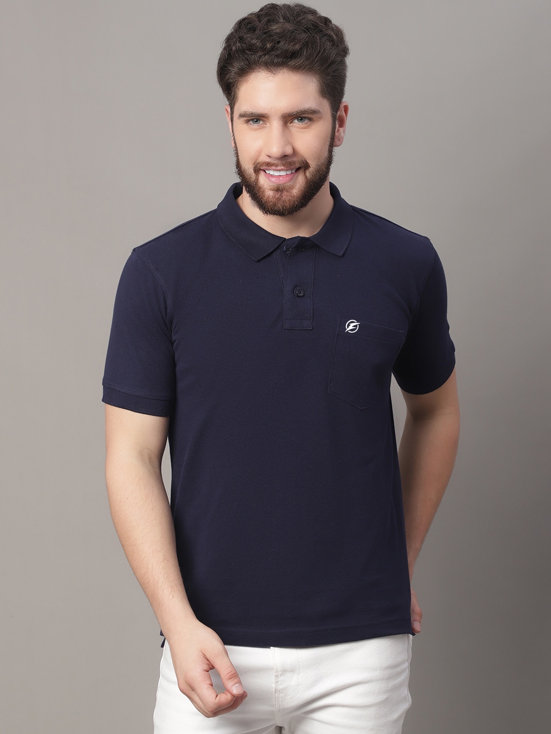 

Friskers Polo Collar Short Sleeves T-shirt, Navy blue