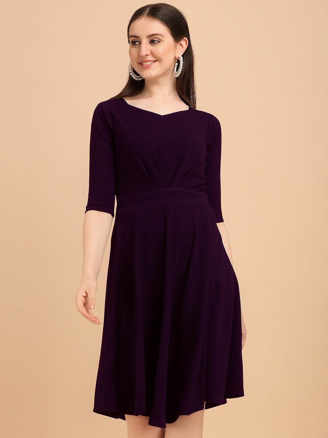 

SHEETAL Associates Fit & Flare Dress, Purple