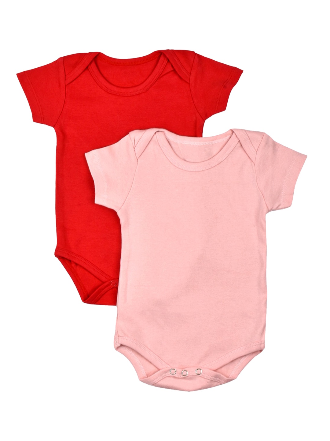 

Moms Home Infant Kids Pack Of 2 Organic Cotton Half Sleeves Bodysuits, Pink