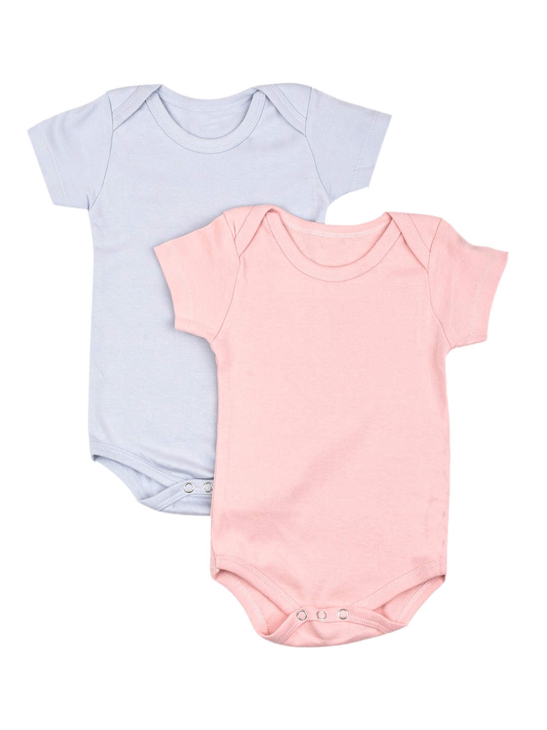 

Moms Home Infant Kids Pack Of 2 Organic Cotton Half Sleeves Bodysuits, Pink