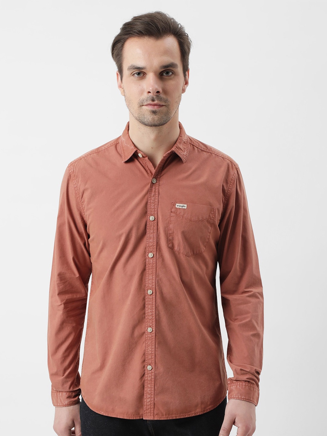 

Wrangler Opaque Cotton Casual Shirt, Red