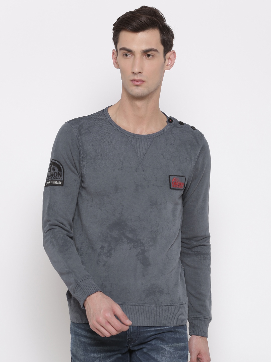 

Jack & Jones Men Grey PALMER Sweatshirt