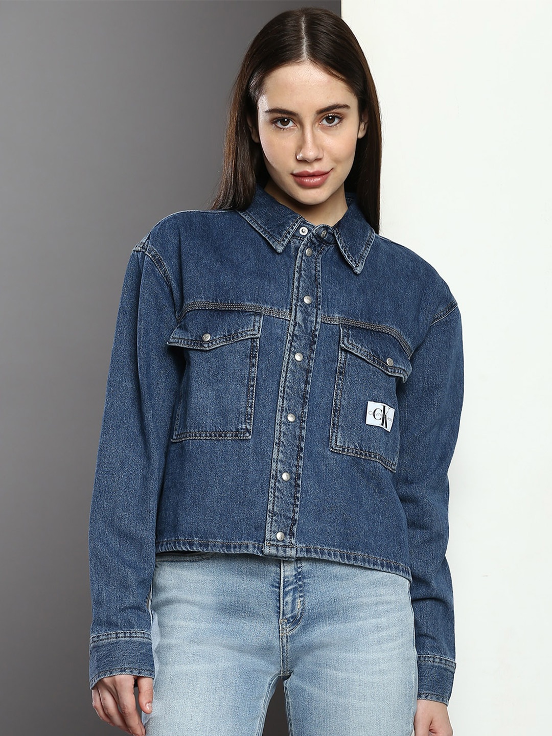 

Calvin Klein Jeans Faded Pure Cotton Casual Shirt, Blue