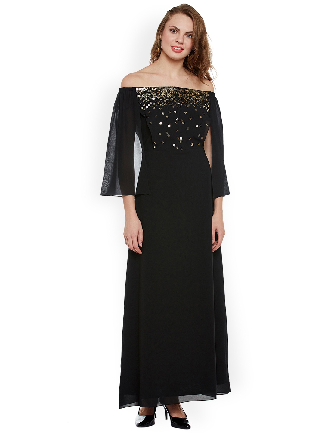 

Athena Women Black Embellished Maxi Dress