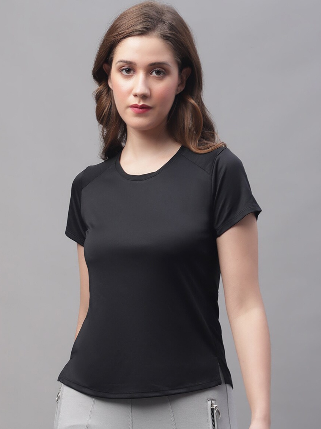 

Friskers Round Neck Short Sleeve Top, Black