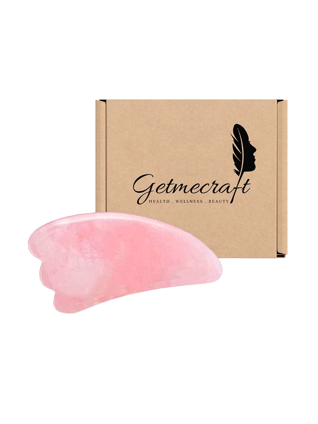 

Getmecraft Rose Quartz Wing Shaped Gua Sha Facial Tool, Pink