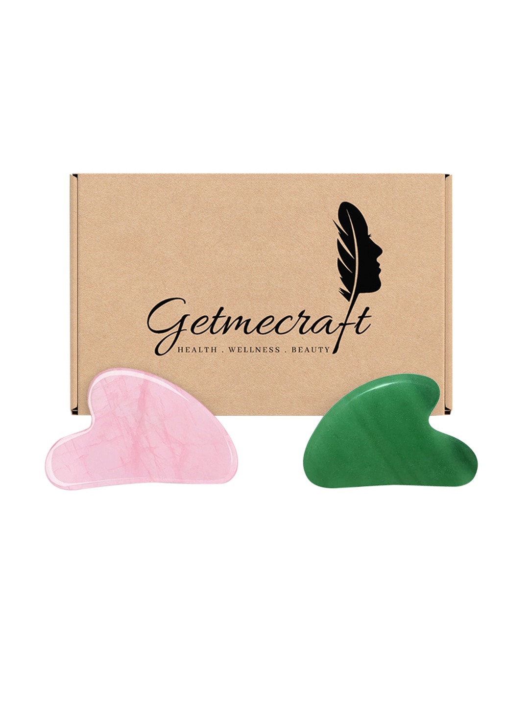 

Getmecraft Rose Quartz & Jade Gua Sha Facial Massage Tool Set, Multi