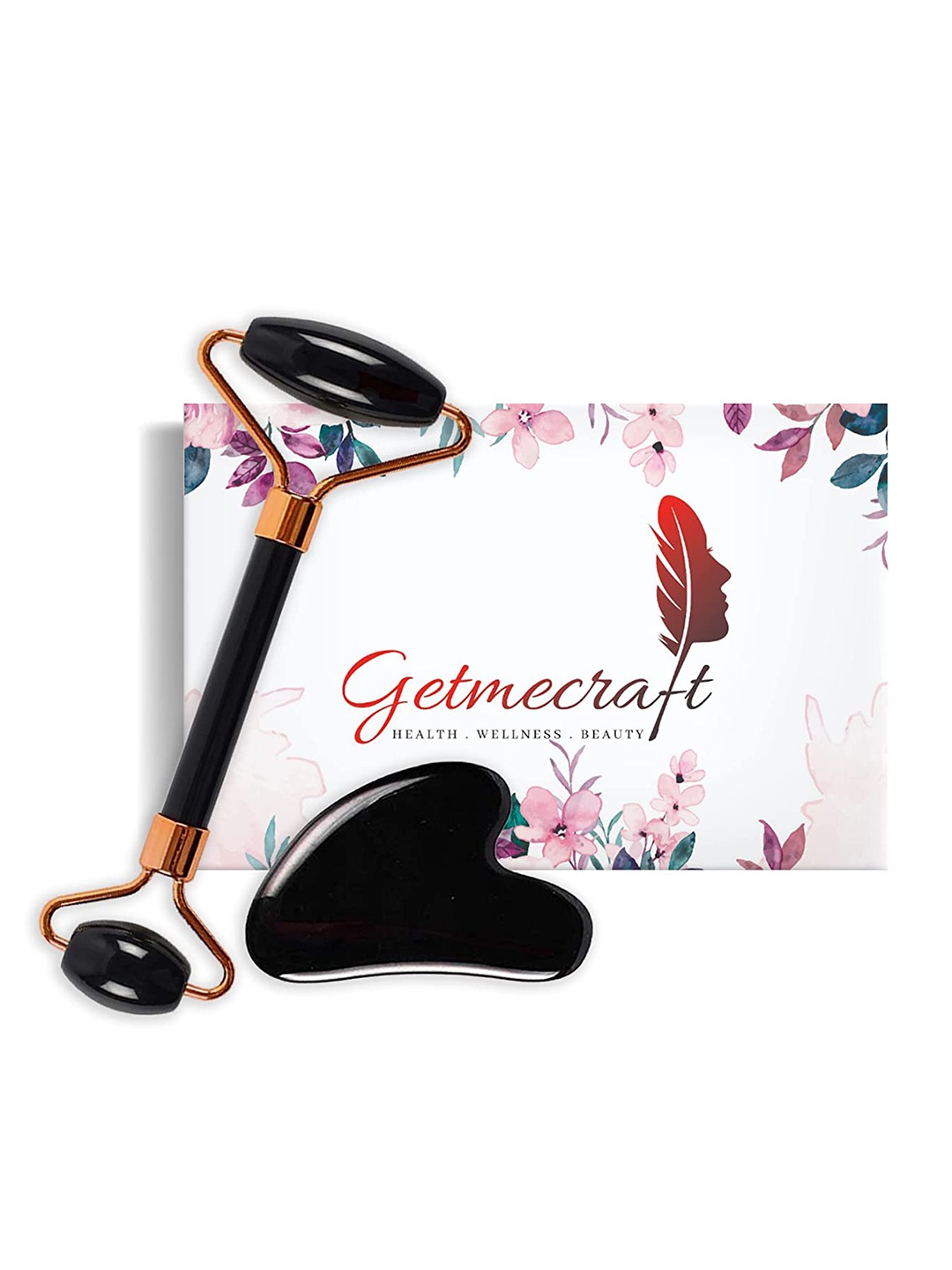 

Getmecraft Black Obsidian Roller Gua Sha Set