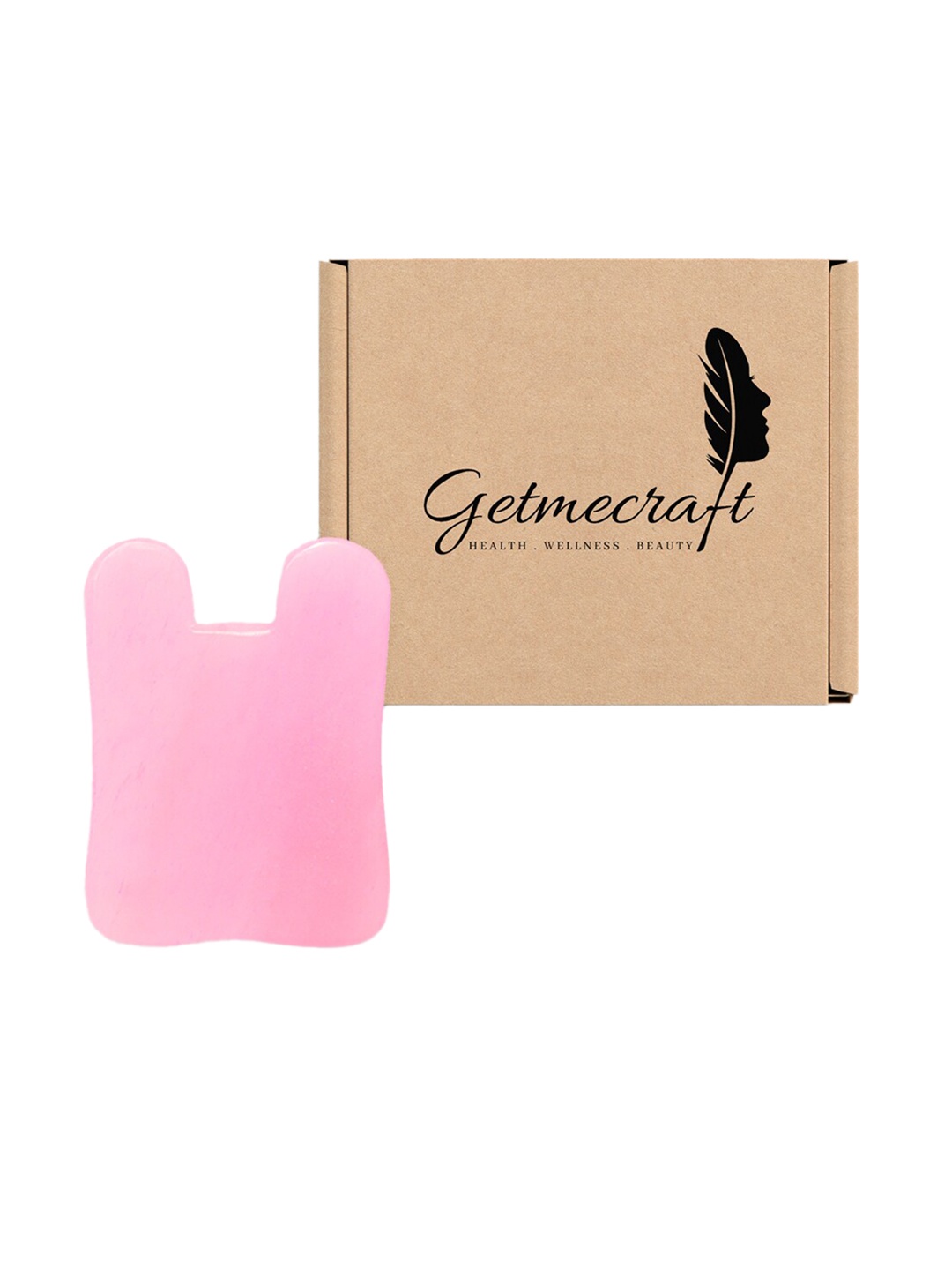 

Getmecraft Rabbit Ear Shape Rose Quartz Gua Sha Face Massage Tool - Pink