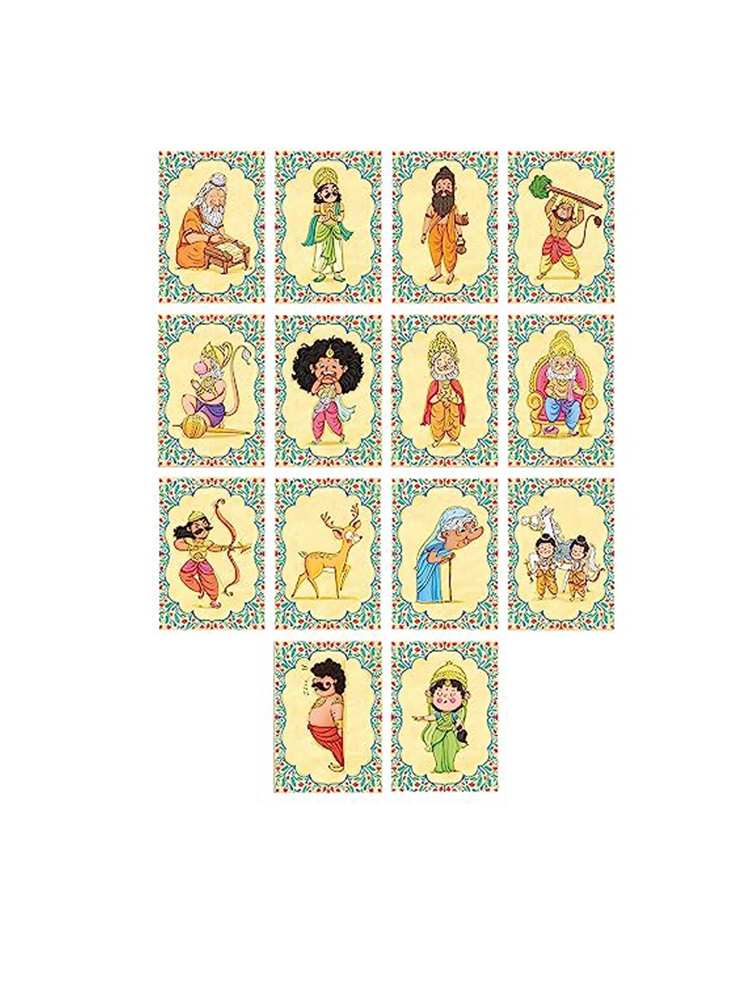 

happywagon Set Of 23 Ramayana Printed Flashcards With Description, Yellow