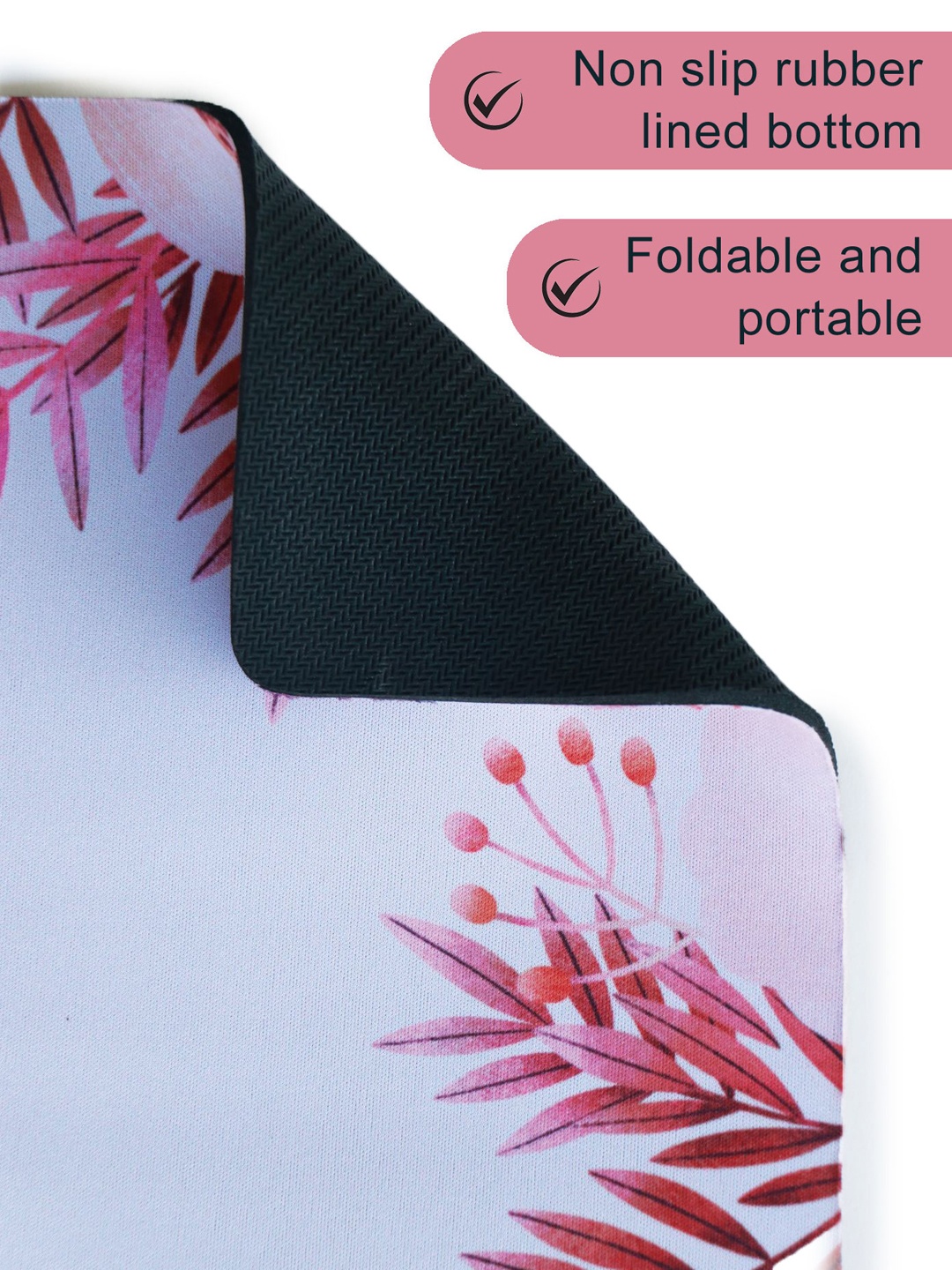 

happywagon Floral Print Lightweight Foldable Table Desk Mat, Purple