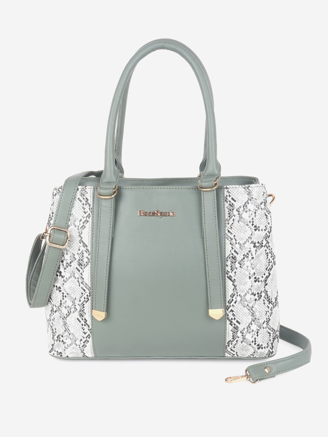 

Black Spade Animal Textured Pu Structured Shoulder Bag, Green