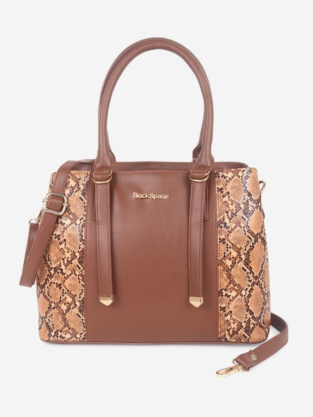

Black Spade Animal Textured Structured Handheld Bag, Tan