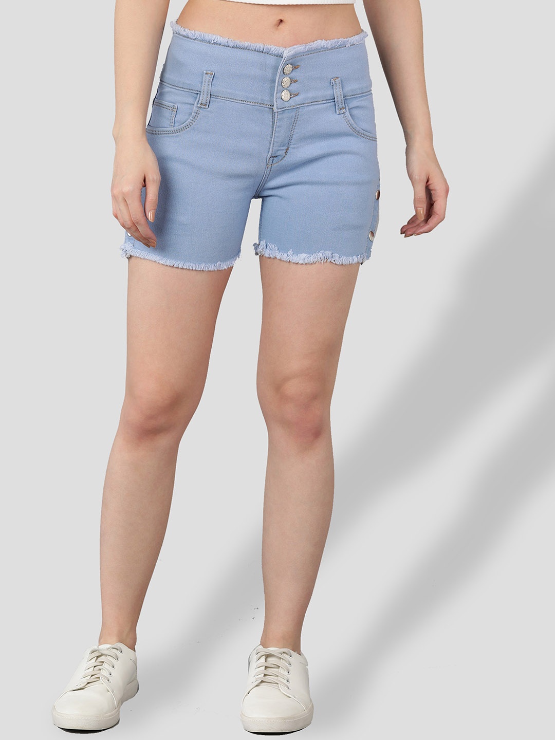 

A-Okay Women Slim Fit Denim Shorts, Blue