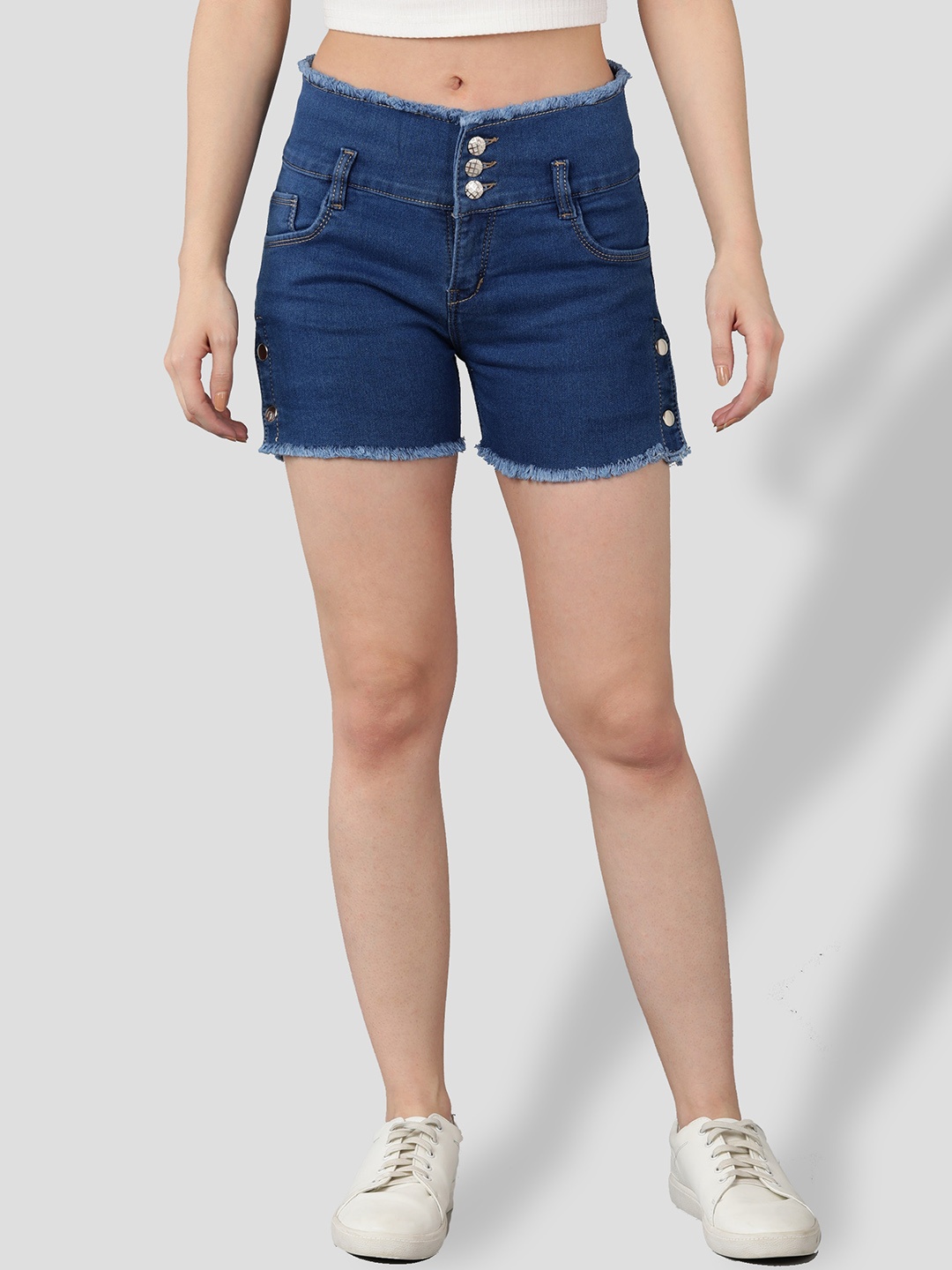 

A-Okay Women Slim Fit Denim Shorts, Blue