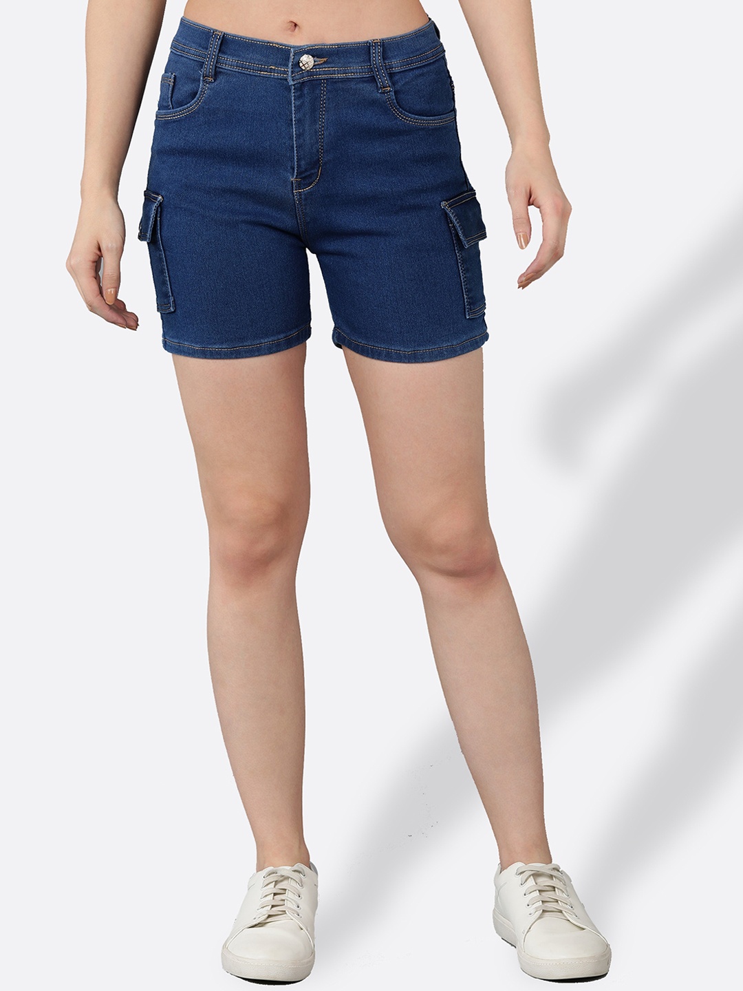 

A-Okay Women Slim Fit Denim Shorts, Blue