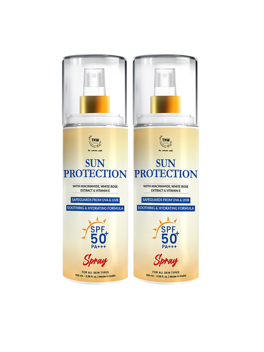 

TNW the natural wash Set Of 2 Sun Protection SPF 50 Spray - 100 ml Each, Transparent