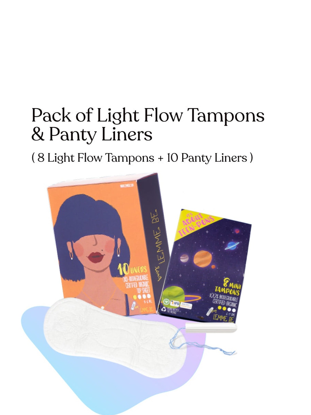 

Combo of 10 Panty Liners and 8 Light Flow Tampons, White