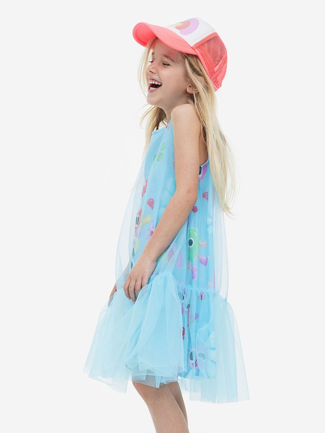

H&M X Eva Cremers Girls Patterned Tulle Dress, Blue