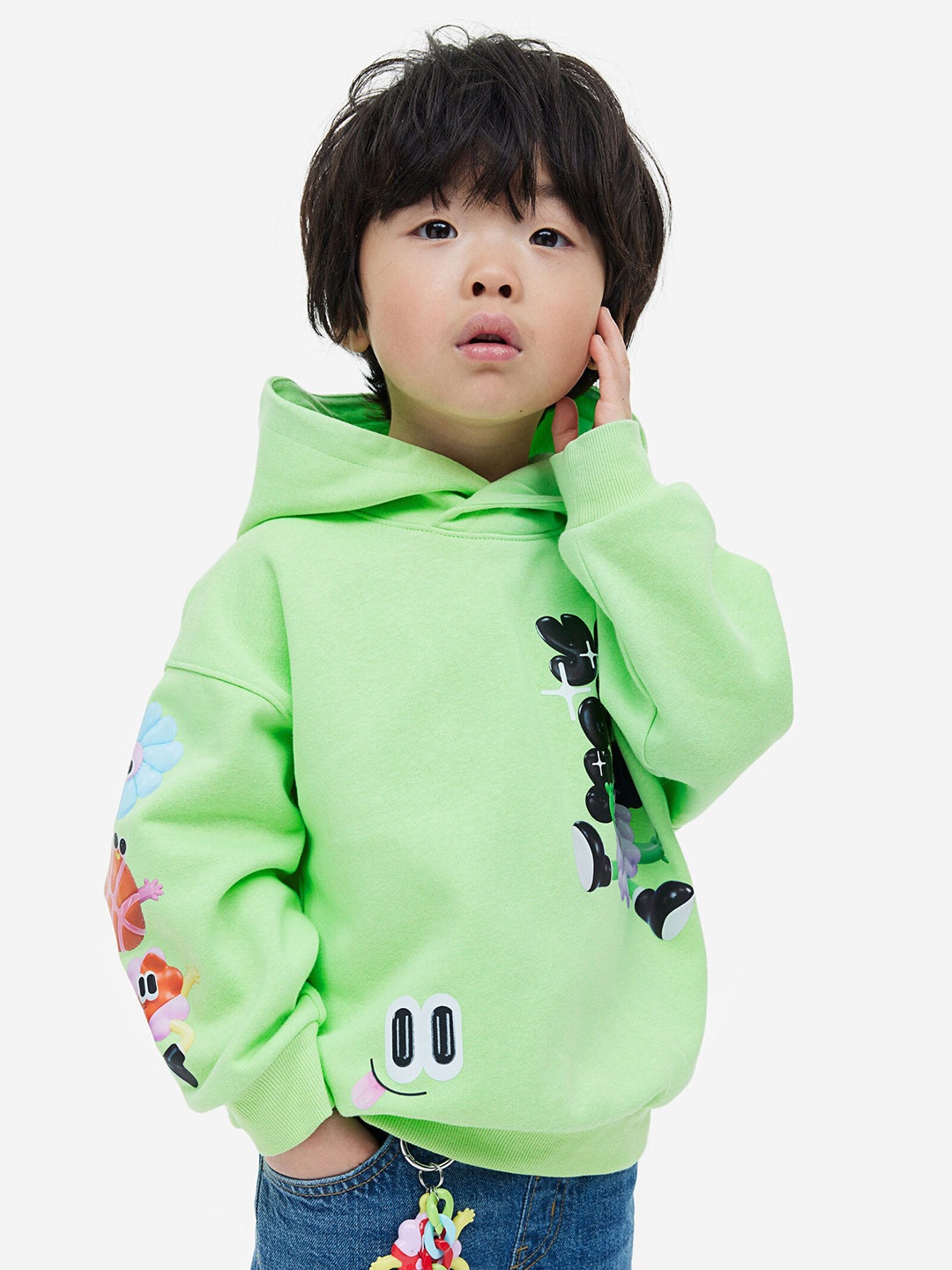 

H&M Boys Printed Hoodie, Green