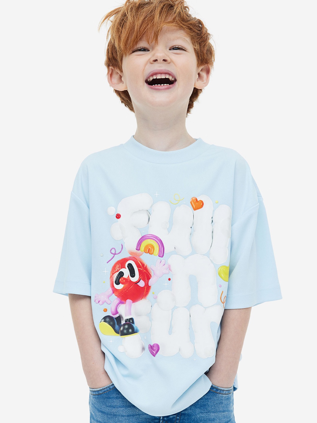 

H&M Boys Oversized Printed T-shirt, Blue