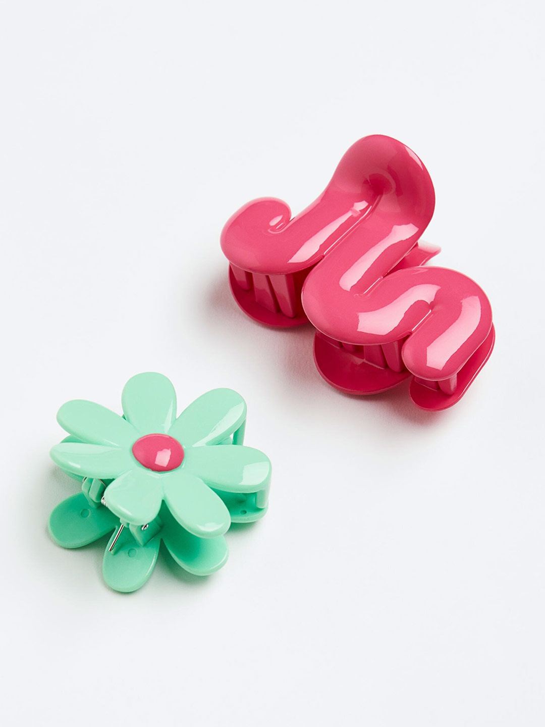

H&M Girls 2-Pack Hair Claws, Green