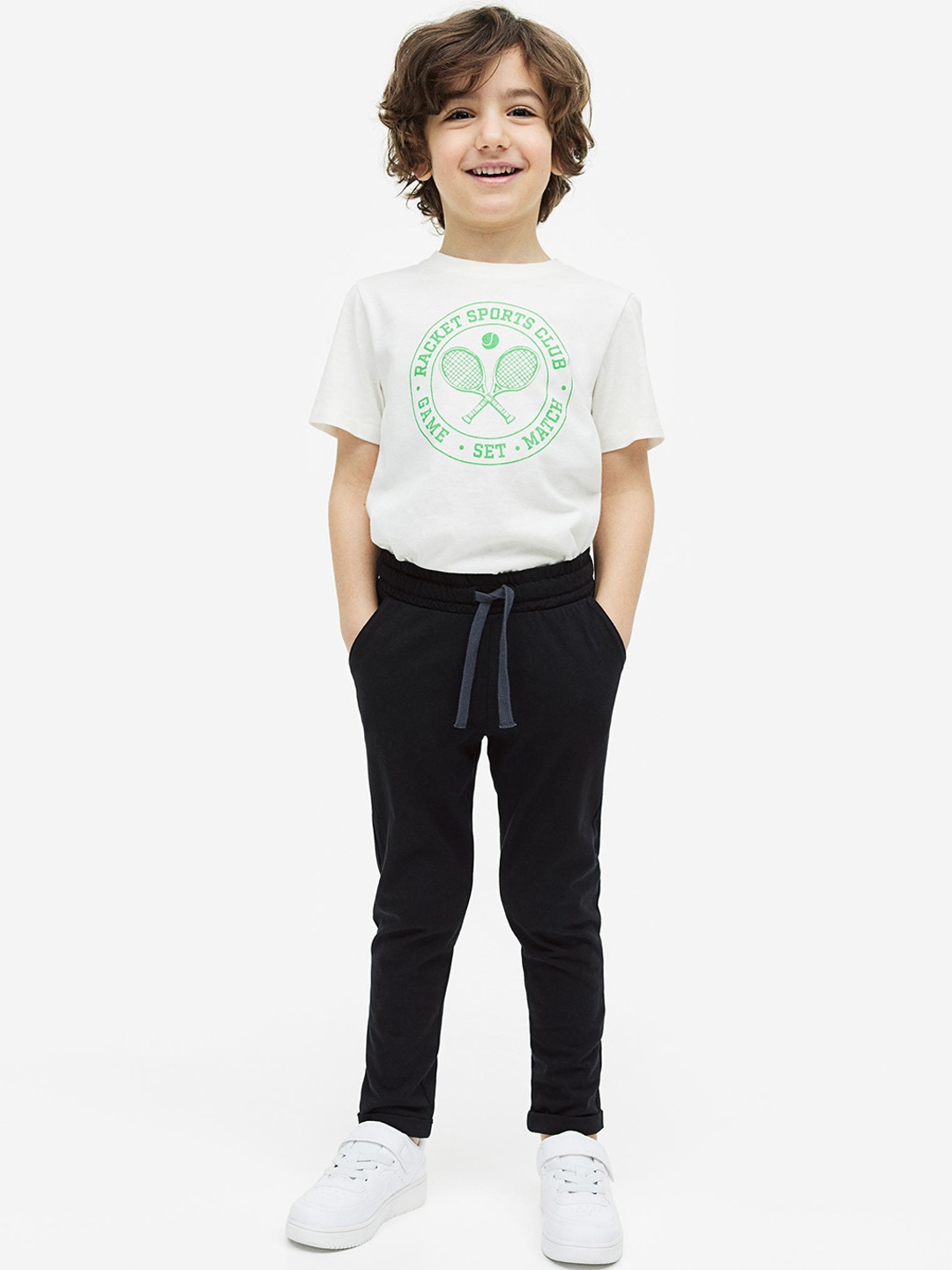 

H&M Boys Pure Cotton Jersey Joggers, Black