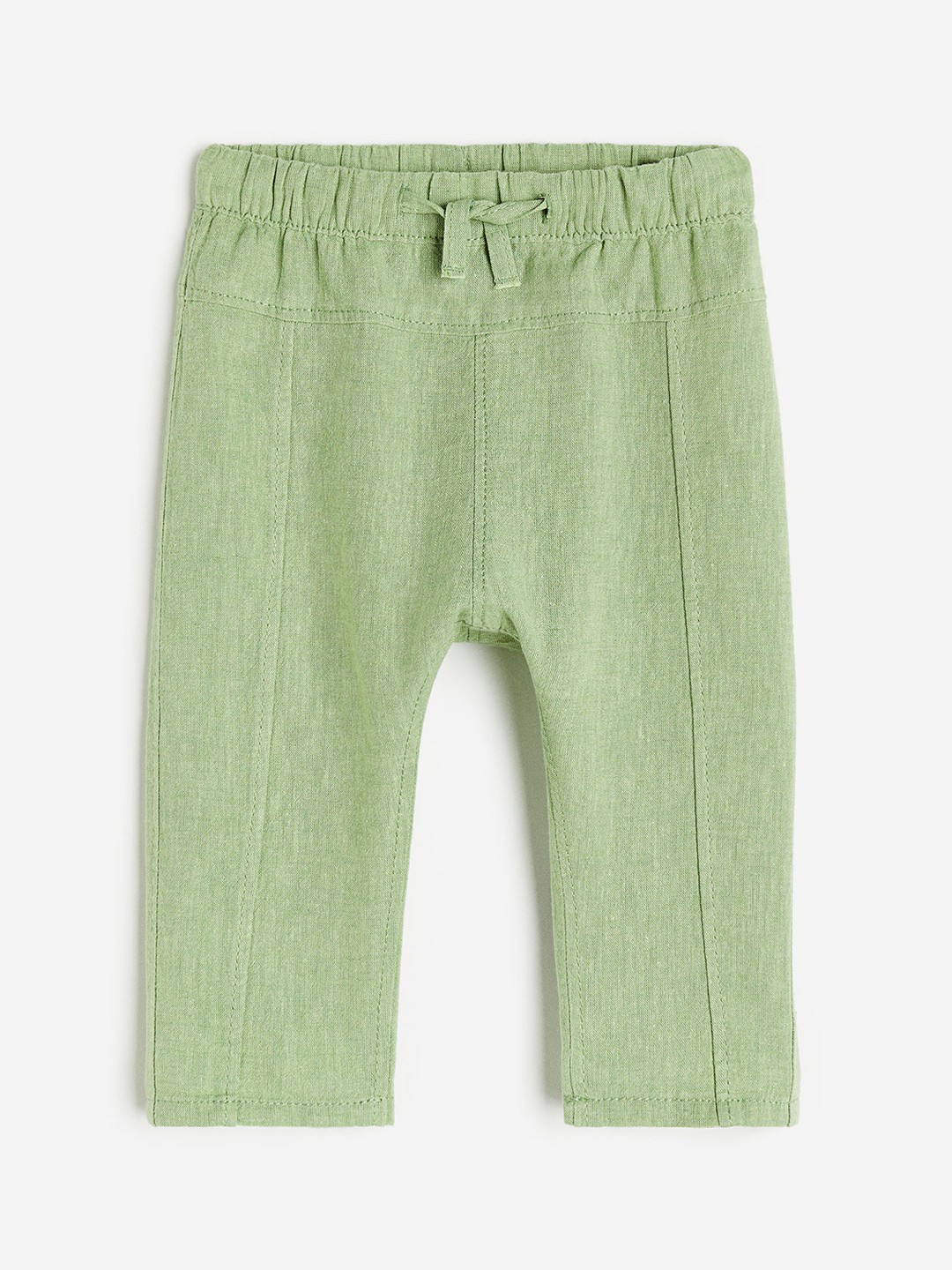 

H&M Boys Linen-Blend Trousers, Green