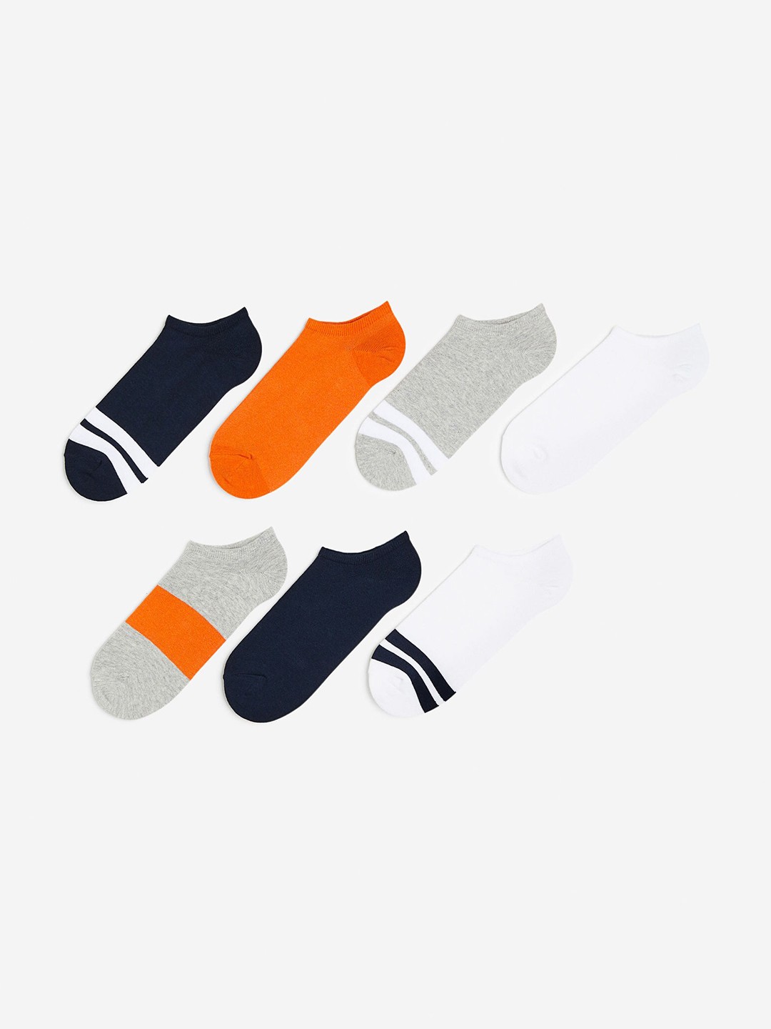 

H&M Men 7-Pack Ankle Socks, Blue