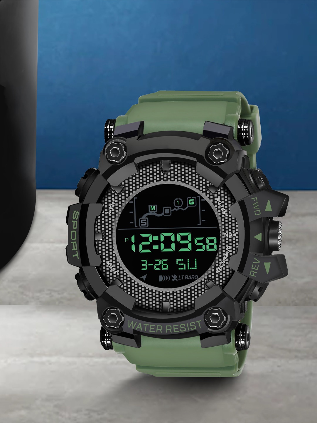 

Shocknshop Men Digital Multi Function Sports Watch W320Green, Green