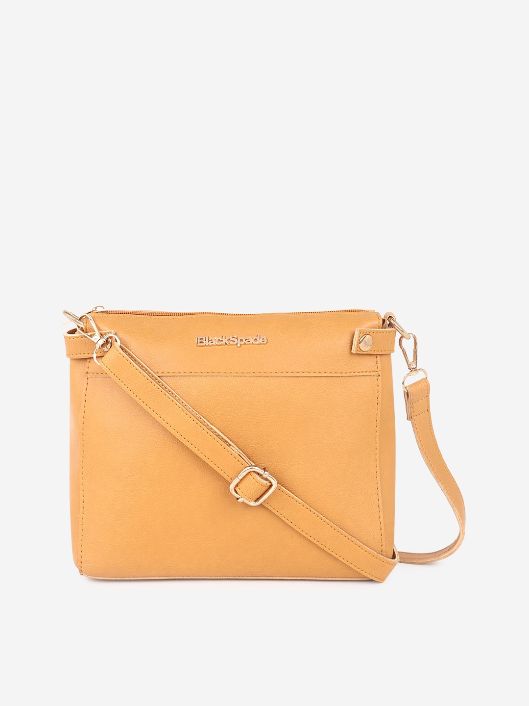 

Black Spade Textured Structured Sling Bag, Yellow