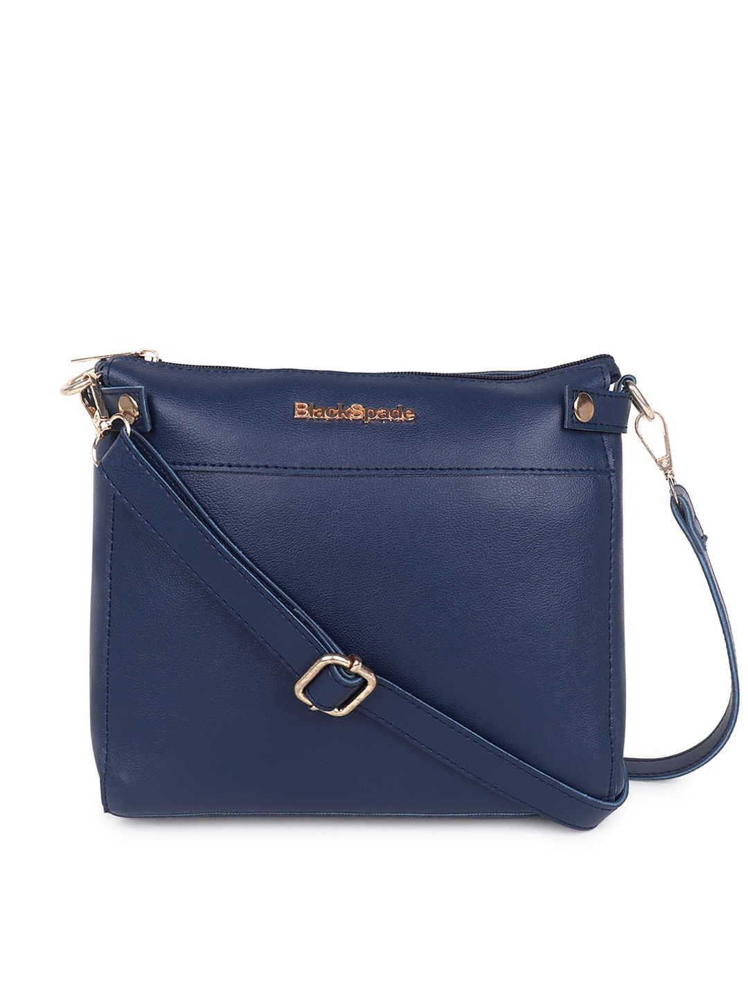 

Black Spade Blue PU Structured Sling Bag with Tasselled