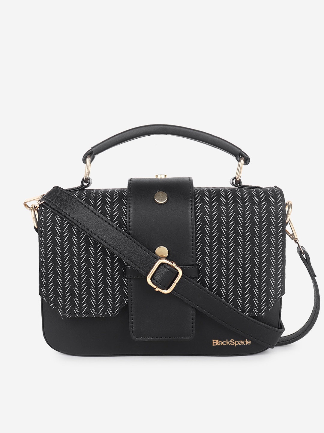 

Black Spade Printed Structured Satchel Bag