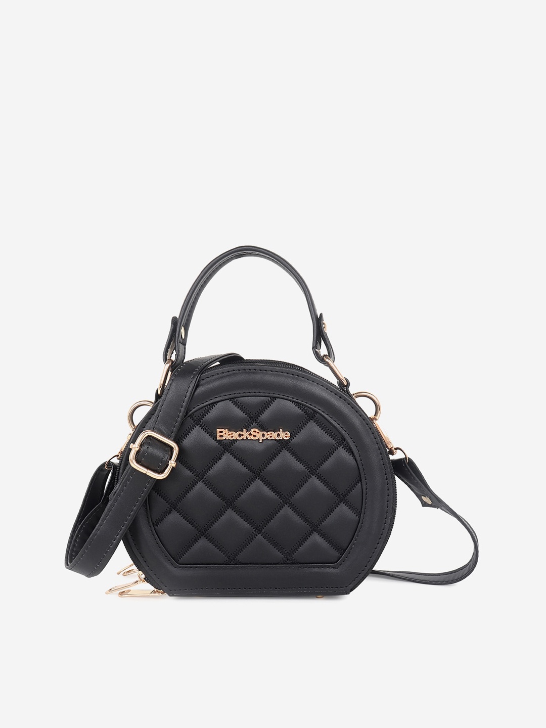

Black Spade Quilted Structured Sling Bag