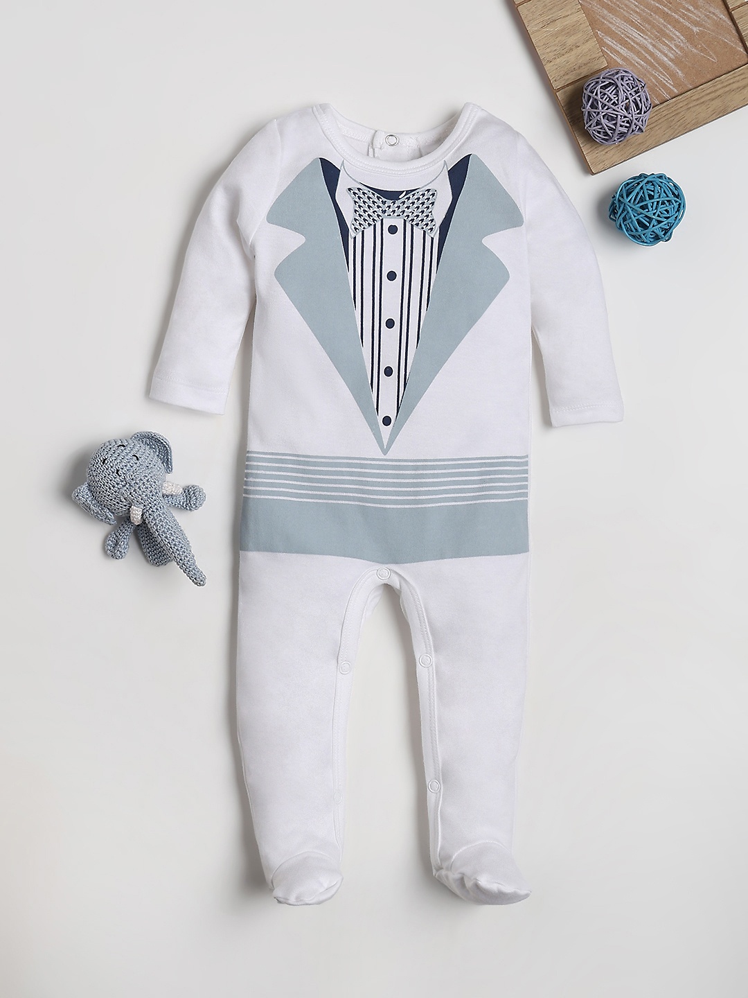 Fancy Fluff Infant Boys Graphic Print Knitted Pure Cotton Bodysuit
