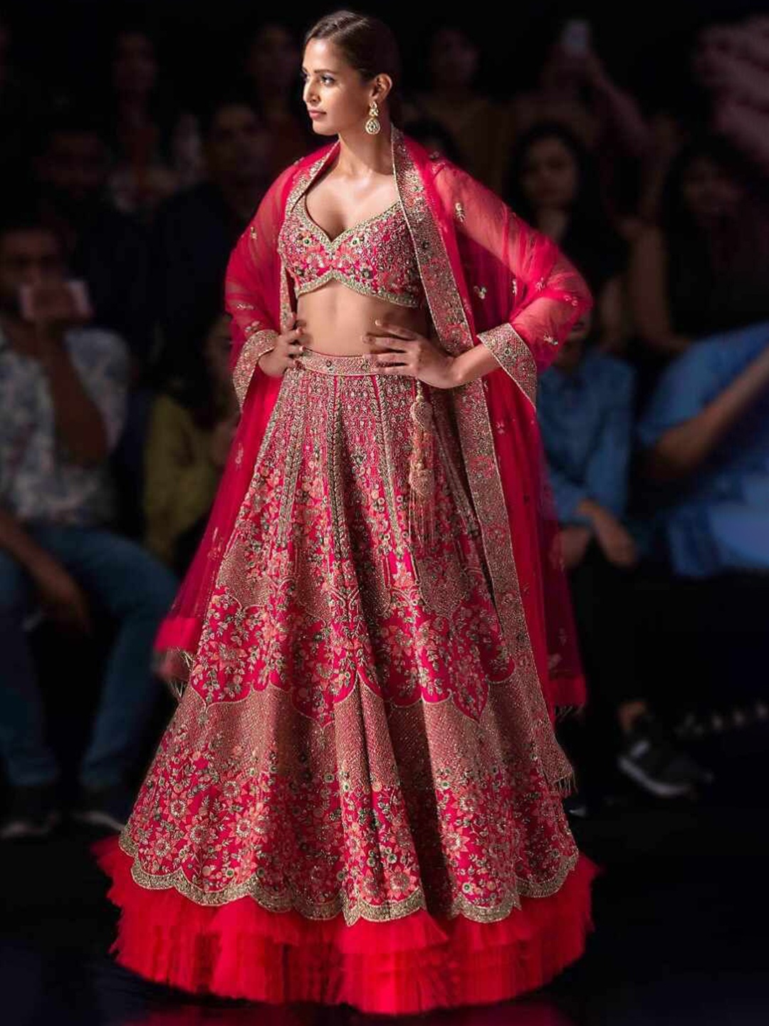 

Zainab chottani Embroidered Semi-Stitched Lehenga & Unstitched Blouse With Dupatta, Pink