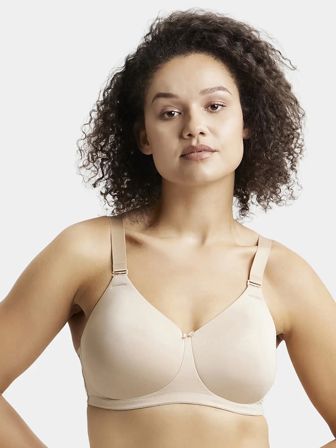 

Jockey Plus Size Wirefree Padded Soft Touch Microfiber Full Coverage Bra-1829, Nude