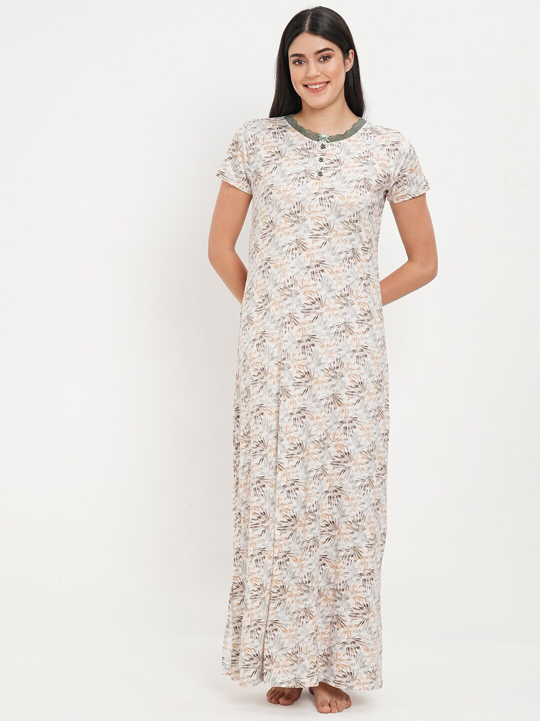 

Sweet Dreams Floral Printed Maxi Nightdress, Off white