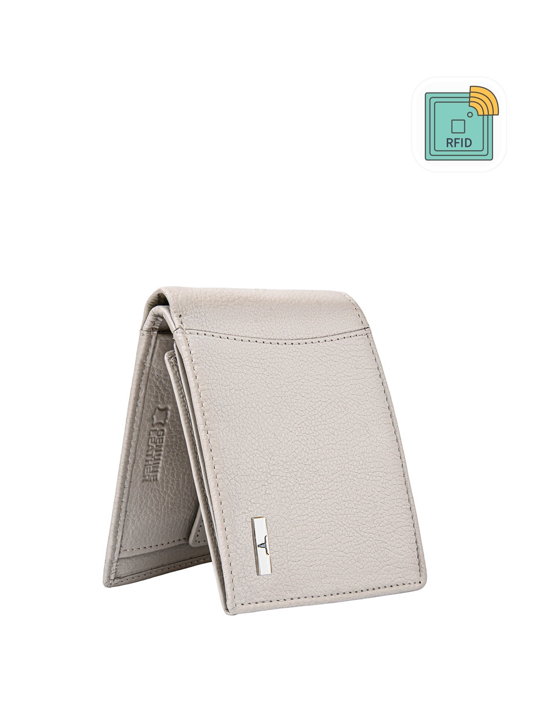 

URBAN FOREST Men Leather RFID Two Fold Wallet, Off white