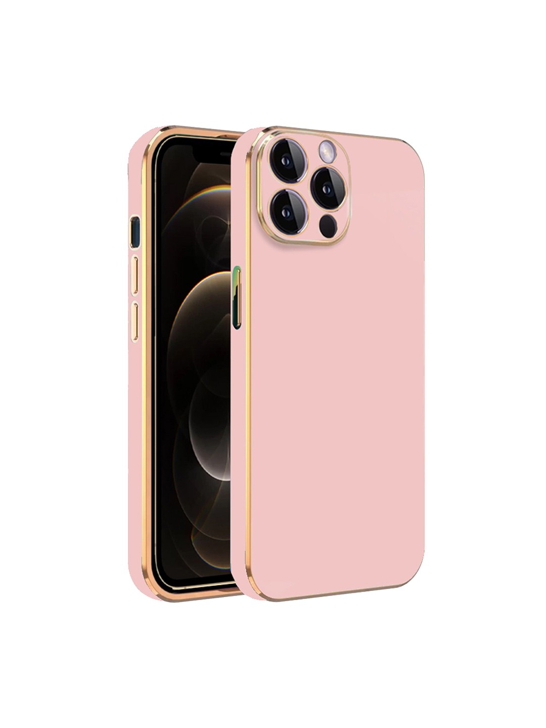 

Karwan Apple iPhone 13 Pro Electroplated Chrome 6D Mobile Back Cover, Pink