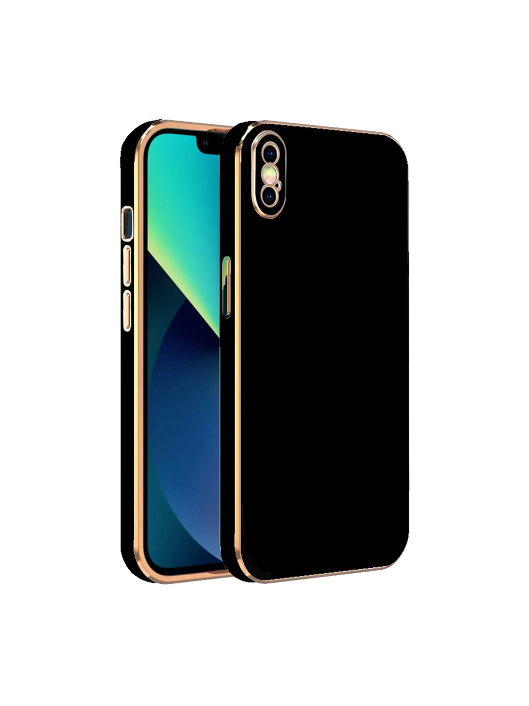 

KARWAN iPhone XS Electroplated Chrome 6D Back Cover, Black