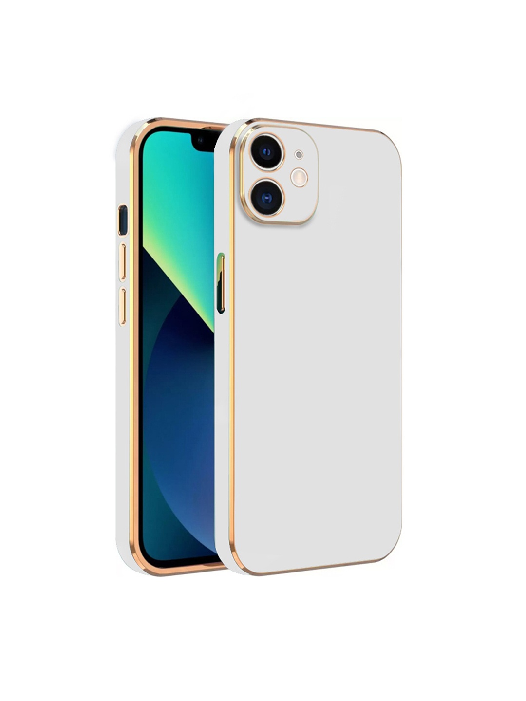 

Karwan Electroplated Chrome 6D iPhone 12 Back Case, White