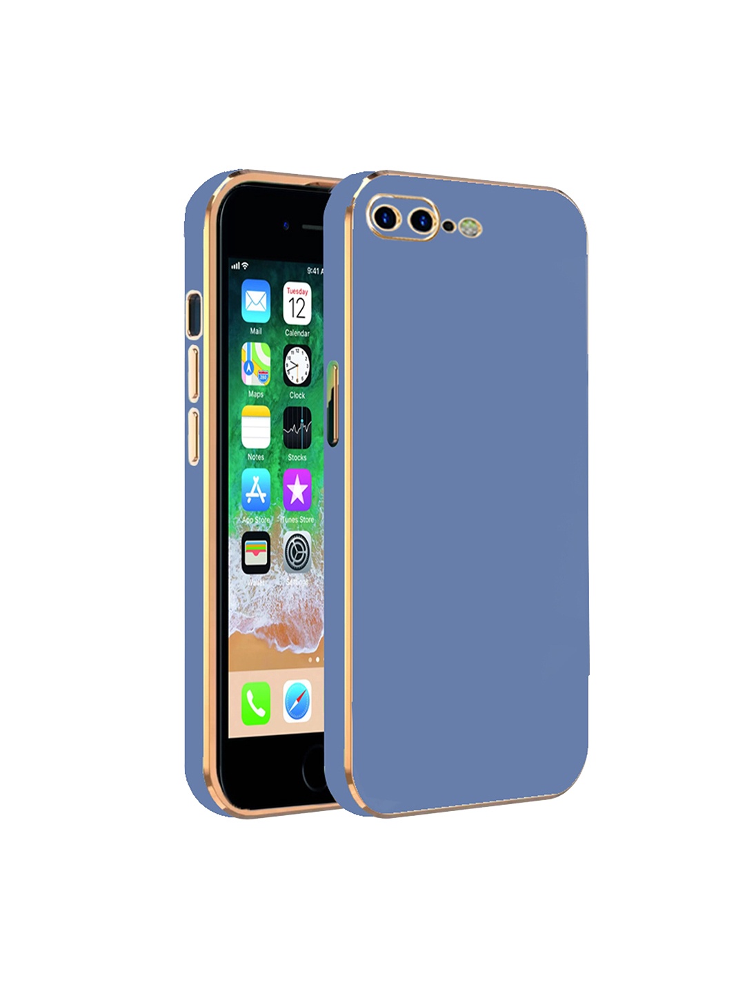 

Karwan Electroplated Chrome 6D Back Cover For iPhone 8 Plus Mobile Phone, Blue