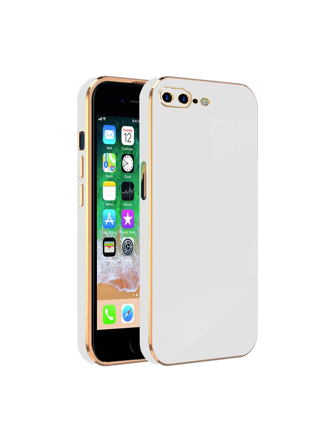 

Karwan iPhone 7 Plus Electroplated Chrome 6D Mobile Phone Case, White