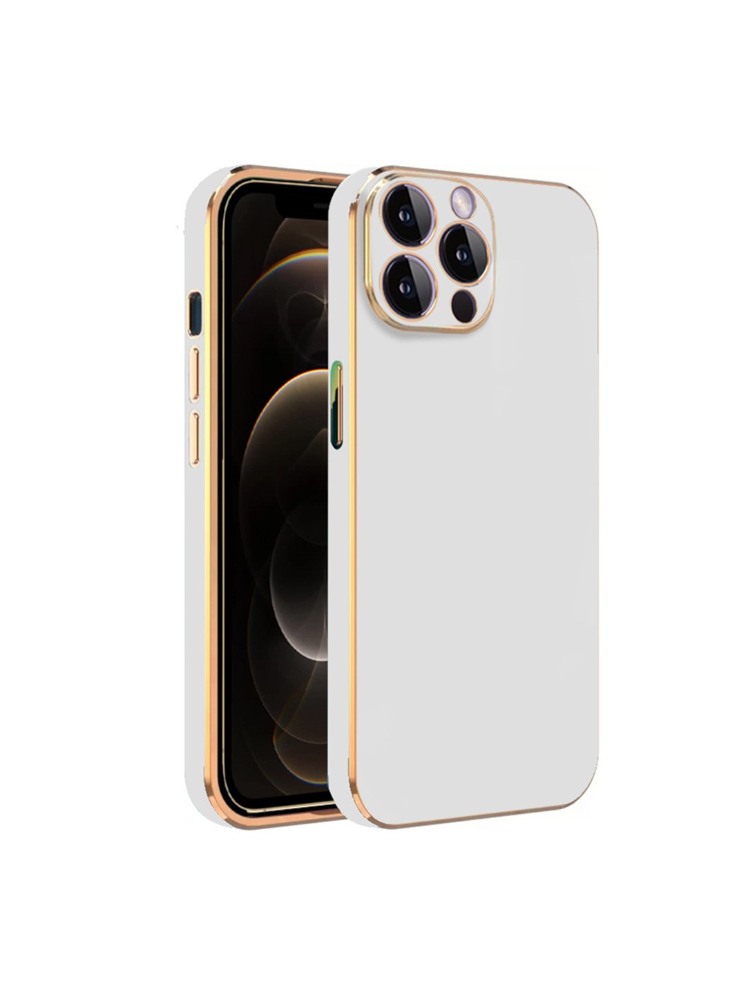 

Karwan Electroplated Chrome 6D iPhone 13 Pro Back Cover, White