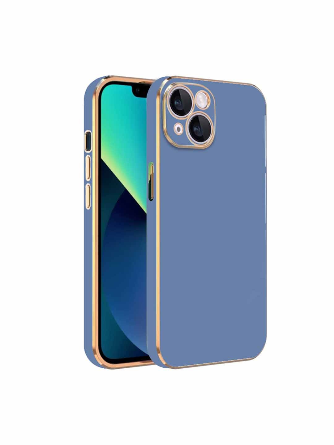 

Karwan iPhone 14 Plus Electroplated Chrome 6D Mobile Phone Case, Blue