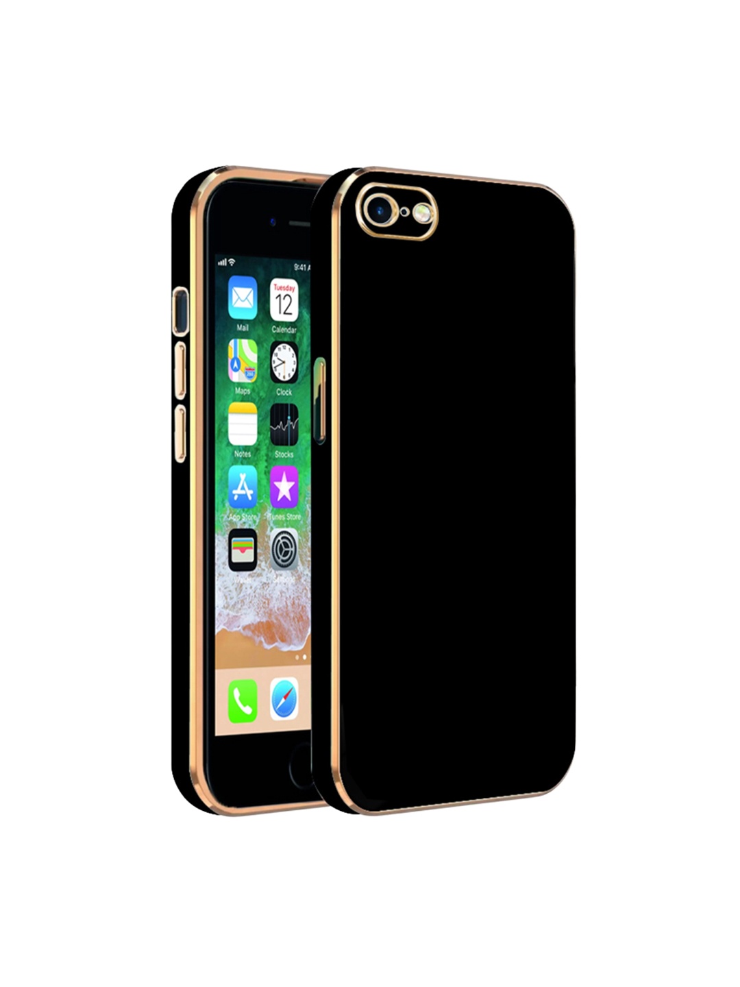 

Karwan Electroplated Chrome 6D Back Cover For iPhone 7 Mobile Phone, Black