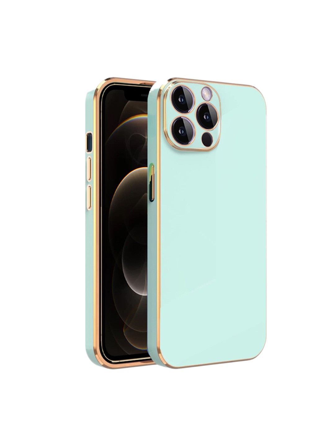 

Karwan Electroplated Chrome 6D iPhone 13 ProMax Back Cover, Sea green