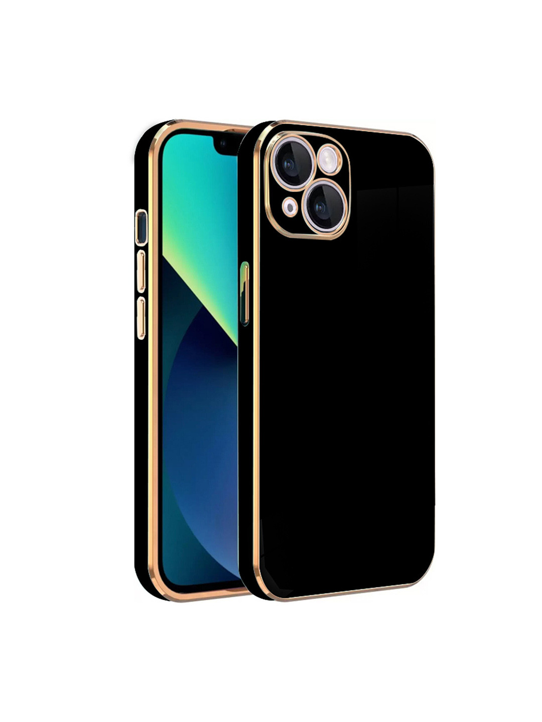 

Karwan Electroplated Chrome 6D Back Cover For iPhone 14 Mobile Phone, Black