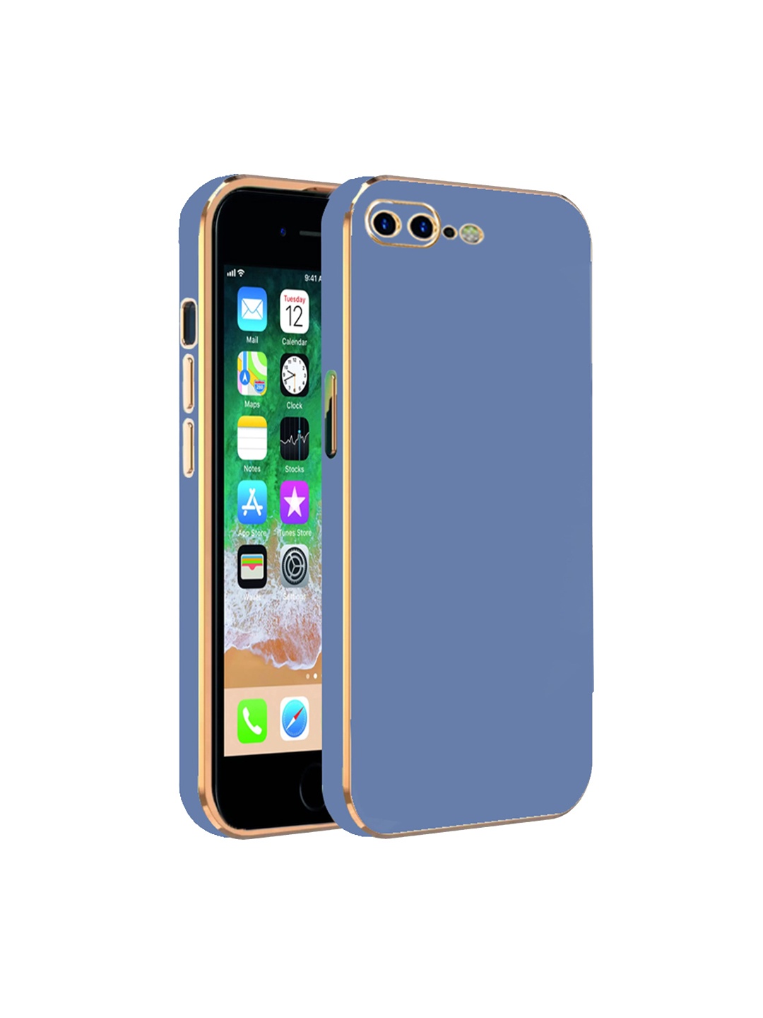 

Karwan Electroplated Chrome 6D iPhone 7 Plus Back Cover, Blue